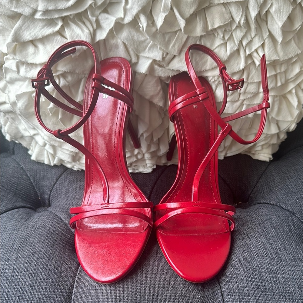 ZARA Red Strappy Heels